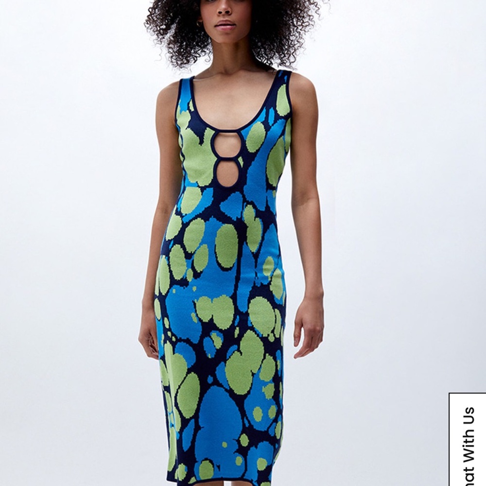 Another Girl Organic Lava Lamp Knit Midi Dress